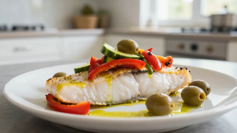 Délicieux dos de cabillaud cuisiné avec des légumes méditerranéens au Cookeo.