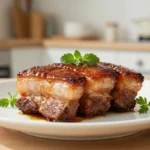 Délicieuse poitrine de porc confite au Cookeo avec des saveurs riches et tendres.