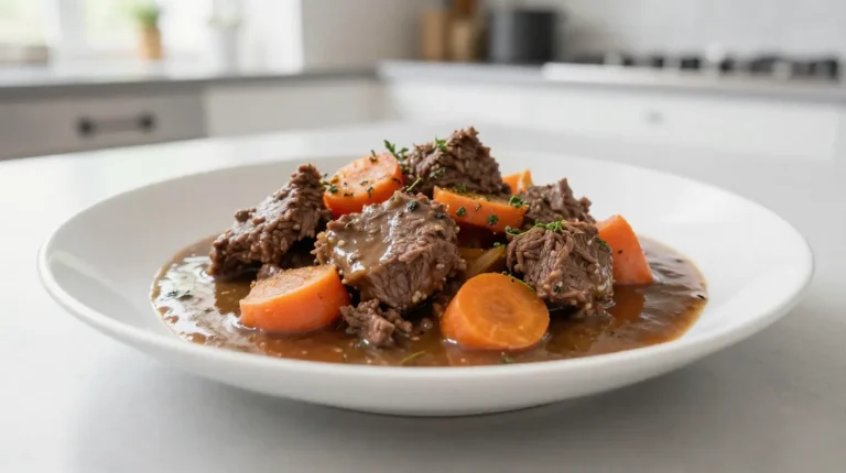 Savoureuse queue de bœuf aux carottes et au vin préparée au Cookeo.