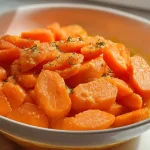 Carottes à la crème Cookeo servies dans une assiette blanche
