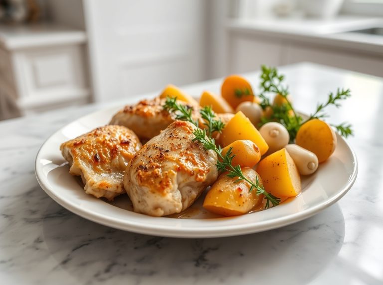 Poulet aux pommes de terre et navets au Cookeo, savoureux et réconfortant