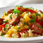 Un délicieux riz chorizo au Cookeo, coloré et savoureux.