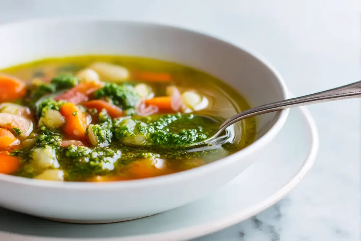 Soupe au pistou au Cookeo, riche en saveurs et en légumes frais.