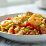 Savoureuse jambalaya au Cookeo, riche en saveurs et épices.