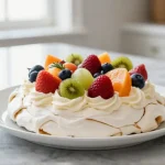 Pavlova au Cookeo, légère et délicate, parfaite pour le dessert.