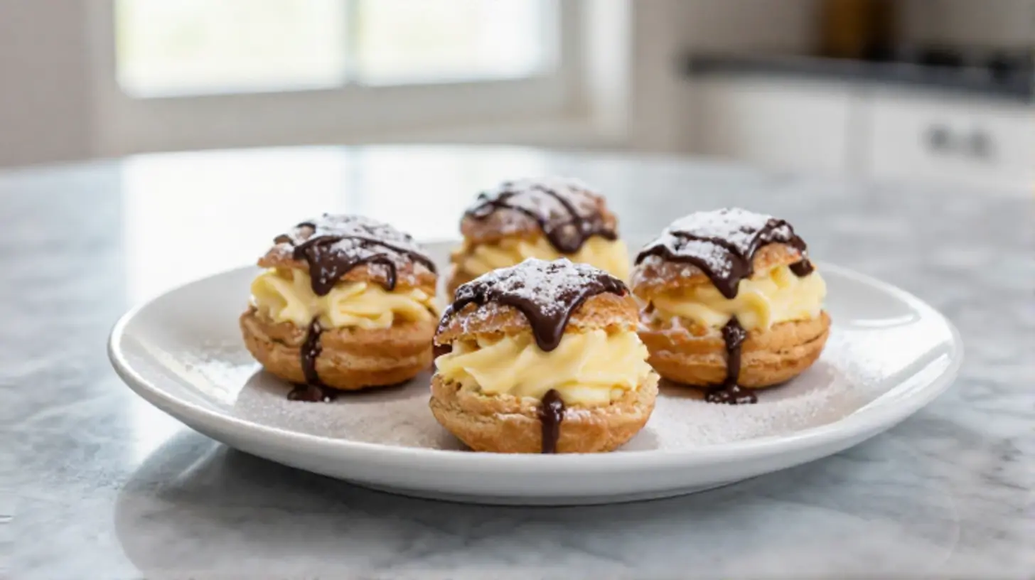 Délicieuses profiteroles au Cookeo, garnies de crème et recouvertes de chocolat