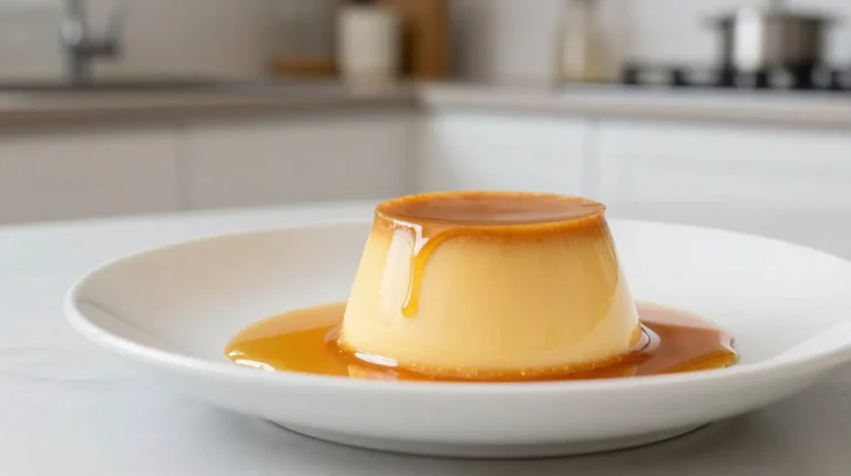 Délicieuse crème caramel cuite au Cookeo, douce et crémeuse.