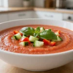 Délicieux gazpacho au Cookeo, parfait pour se rafraîchir en été.