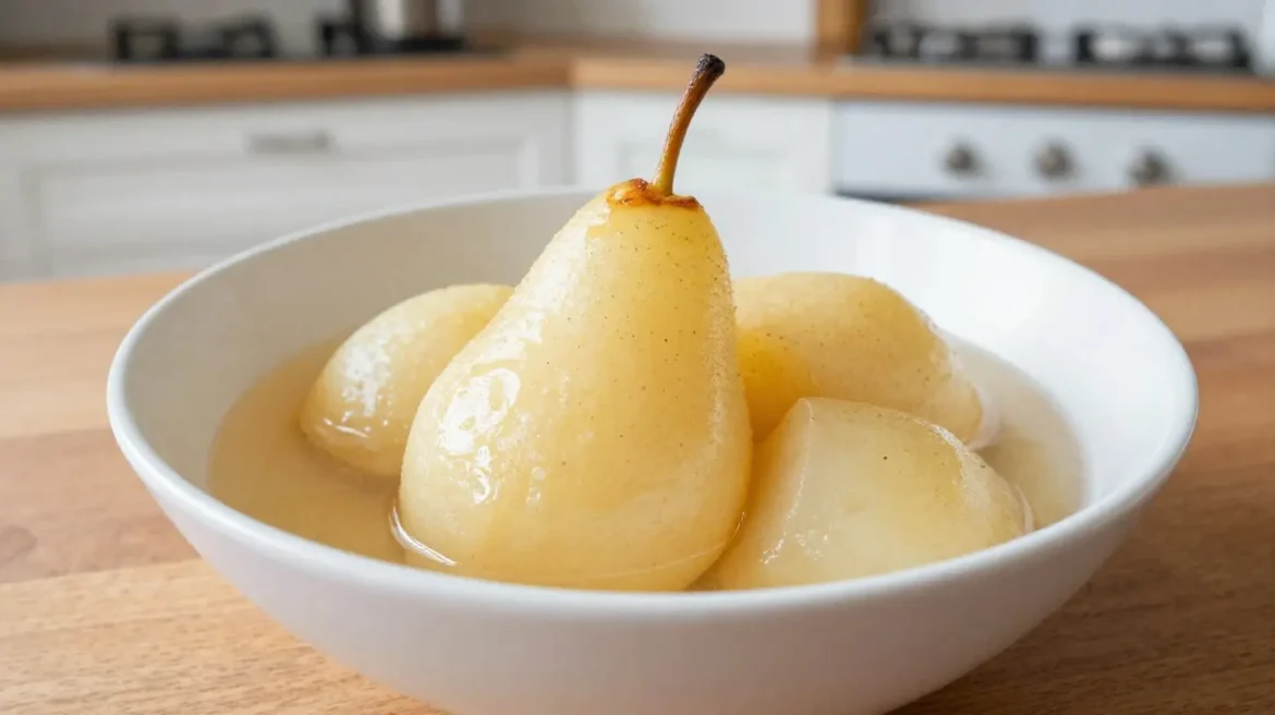 Délicieuse compote de poire vanille préparée facilement au Cookeo.