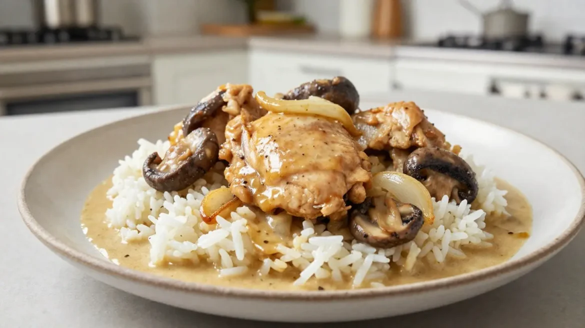 Délicieux coq au riesling préparé avec le Cookeo pour un repas savoureux.