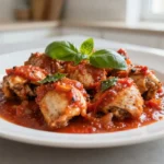 Délicieux poulet à la sauce tomate et basilic préparé au Cookeo.