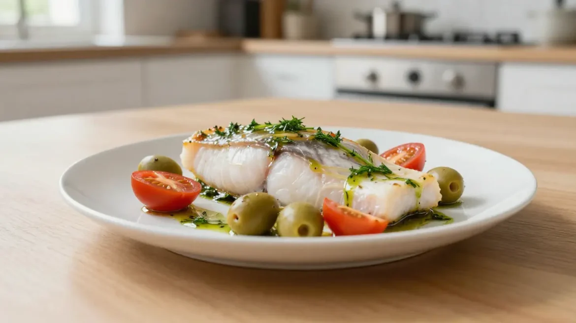 Délicieux filet de cabillaud à la niçoise préparé avec le Cookeo pour un repas rapide et savoureux.