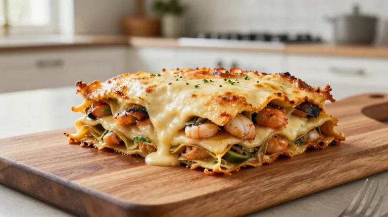 Délicieuses lasagnes aux fruits de mer préparées avec le Cookeo.