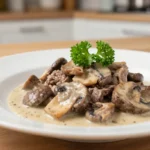 Savoureux sauté de veau aux champignons préparé avec le Cookeo.
