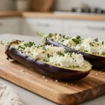 Délicieuses aubergines farcies à la ricotta préparées avec Cookeo.