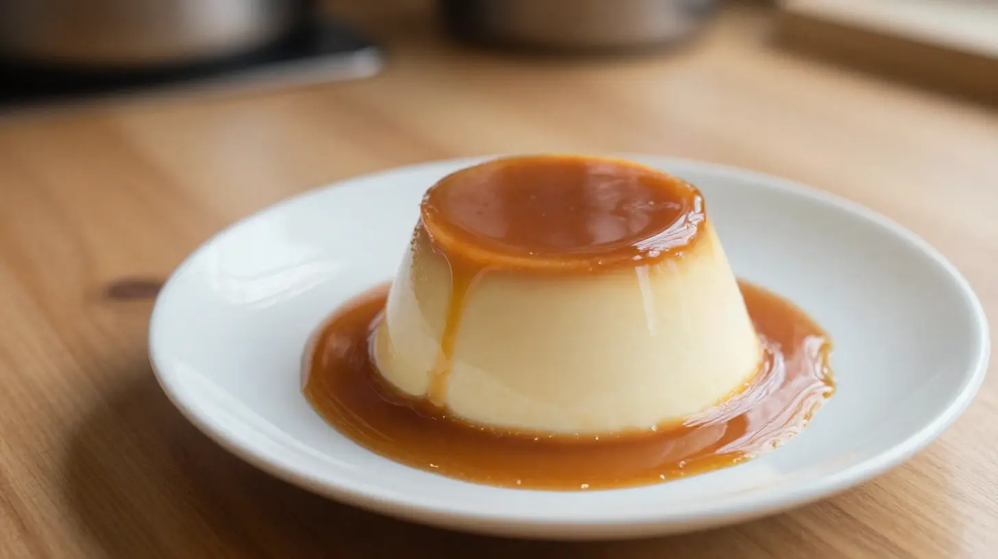 Délicieuse panna cotta à la vanille et au caramel réalisée au Cookeo.